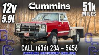 First Gen 12v 5.9 Cummins For Sale: 1993 Dodge Ram W-350 4x4 Intercooled Diesel With Only 51k Miles