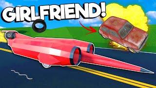 I Bought the FASTEST ROCKET Car & Crashed it into my Girlfriend! (Roblox Car Crushers 2)