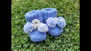 Seamless crochet baby booties (0-6 months) Booties/cord/pompom with your own hands EASY and SIMPLE