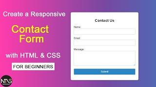 Responsive Contact Form with HTML & CSS for Beginners