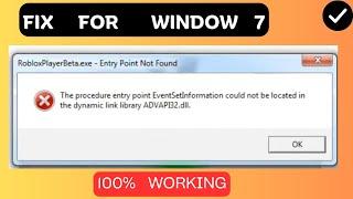 How to Fix “Advapi32 dll” Error in Roblox on window 7