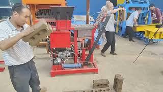 Diesel engine hydraulic interlock brick machine use soil clay earth cement Lego hollow brick machine