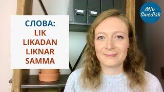 Слова lik, likadan, liknar, samma: Учим шведский язык | MinSwedish