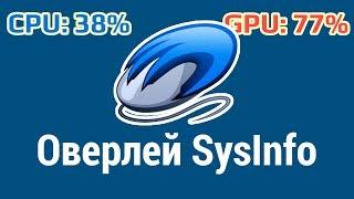 Мониторинг ФПС в играх, температура и загрузка видеокарты и процессора и прочее в Sysinfo оверлее