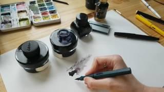 Обзор чернил для перьевых ручек. Lamy, Carbon Ink, Diamine