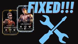 Kombat Cup Johnny and Klassic Liu Kang are FIXED! MK Mobile