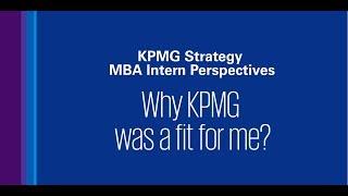 Why KPMG was a fit for me?