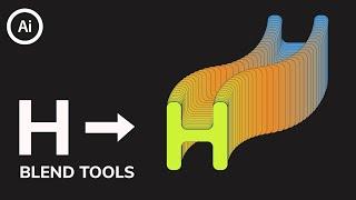 Adobe illustrator - Blend tool || Blend tool illustrator tutorial | Blend text effect in illustrator