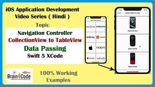 How to Implement CollectionView to TableView Navigation with Data Passing in Swift 5 | Hindi | iOS