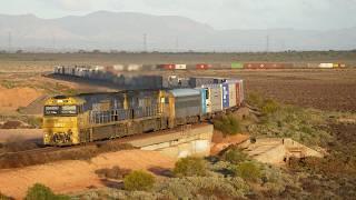 Long! Double stacks! Bulldog loco! The Ghan! Long-distance train running through South Australia2024