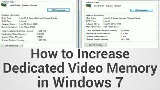 How to increase dedicated video memory in windows 7 using registry editor (2019)