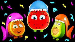 Baby Shark Dance Party with Funky Fruits  Kids Sensory Videos!