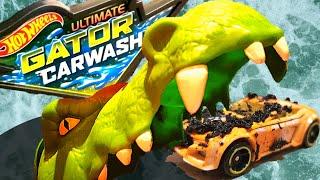 Hot Wheels Funny Gator Car Wash - in dieser Spielzeug Auto Waschanlage lauert ein Krokodil!