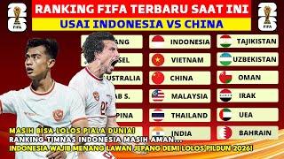 BISA LOLOS PIALA DUNIA! INDONESIA AMAN! RANKING FIFA TERBARU SETELAH INDONESIA VS CHINA