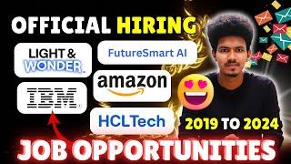 IBM | Futuresmart AI | Light & Wonder | Amazon | HCLTech Off campus drive 2019 to 2024 | IT Jobs