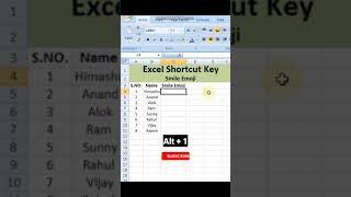 Excel Smiley Shortcut #Shorts