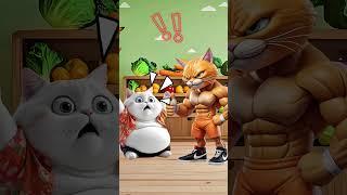 The orange cat has defeated the fat on its body! #animation #cartoon #comedy #shorts