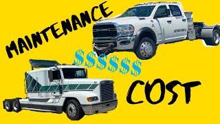 BIGGEST MYTH Maintenance cost Semi vs Pickup Truck #hotshot trucking, car hauling