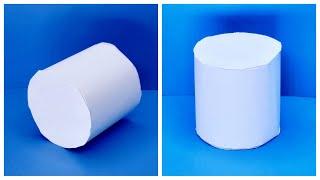 How To Make A Paper 3D Cylinder // Easy 3D Figures Tutorial