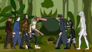 Chainsaw Man, Jason, Freddy, Michael vs Katana man cartoon cat, SCP 096 - Drawing Cartoon 2