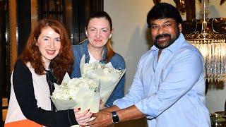 Megastar Chiranjeevi & Culture Ministry Of Moscow Julia Golubeva & Ekaterina Meet at his Residence