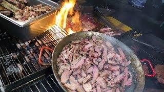 Juicy Angus Meat from Argentina. Street Food in Milan, Italy