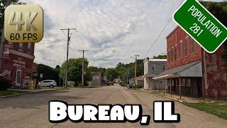 Driving Around Small Town Bureau Junction, Illinois in 4k Video