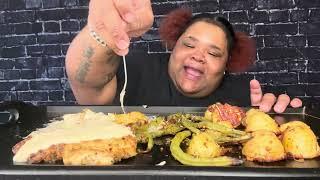 SEARED CHICKEN BREAST YELLOW POTATOES AND FRESH GREENBEANS MUKBANG | CHEF MOE 