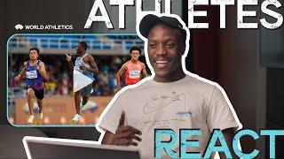 's Letsile Tebogo reacts to winning the 100m world U20   | Athletes React