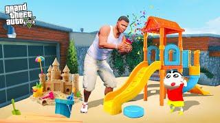 Franklin Builds an Amazing Park for Shinchan & Pinchan Near His House in GTA 5!