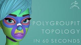 How to POLYGROUPIT for TOPOLOGY in Zbrush 2018 - 60 second tutorial