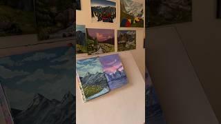 Easy landscape painting #painting #gouachepainting #painting #art  #landscapepainting #arttutorial