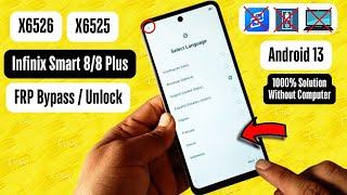 Infinix X6525/X6526 FRP Bypass Android 13 || Infinix Smart 8/8+ Frp Bypass Without Pc 1000% Solution