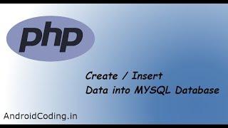 Creating an API || Insert values into database using PHP || Insert data in MYSQL