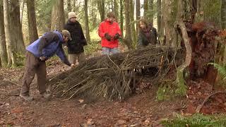 Debris Hut Wilderness Survival Shelter Demonstration