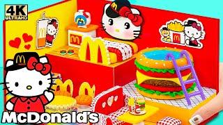 Make McDonalds X Hello Kitty House with Bedroom, Burger Pool from Cardboard ️ DIY Miniature House