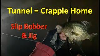 Tunnel Crappie Fishing w Slip Bobber and Jig