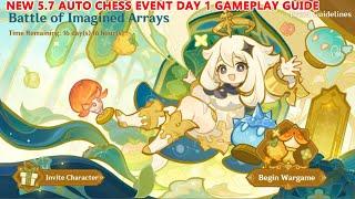 Genshin Impact : Battle of Imagined Arrays New 5.7 Auto Chess Event Day 1 Gameplay Guide