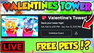 (LIVE) VALENTINES TOWER in PET SIM 99 UPDATE!! (Roblox)