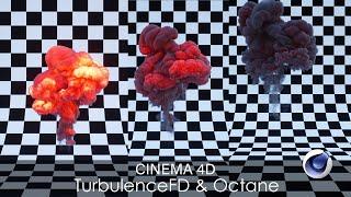 C4D Fire Animation - Turbulence FD & Octane Render 