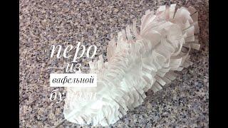 Перо из вафельной бумаги./Waffle paper feather