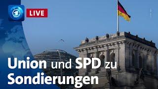 Union und SPD informieren über Stand bei Sondierungen