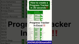 How to Create a Progress Tracker ‼️ #shorts #excel #exceltips #computer