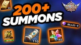 Over 200 SUMMONS in [Mobile Legends: Adventure]