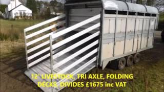 GRAHAM EDWARDS 12' TRI AXLE LIVESTOCK SHEEP DECKs SOLD by www.catlowdycarriages.com