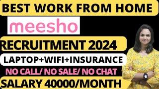 Meesho Hiring  2024 |Work From Home Jobs|Jobs for Fresher's |Online jobs