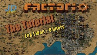 Factorio 0.16 The Tutorial E08 1 Wall = 0 biters