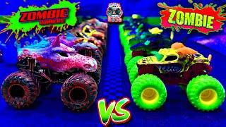 Toy Diecast Monster Truck Racing Tournament | October Spooky Race #3 |  Zombie Runners  Zombies