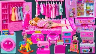 14 Minutes Satisfying with Unboxing Barbie Princess Cozy Bedroom & Dress Up Toys Review