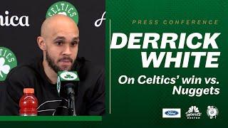 POSTGAME PRESS CONFERENCE | Derrick White talks win over Nuggets, praises Al Horford for performance